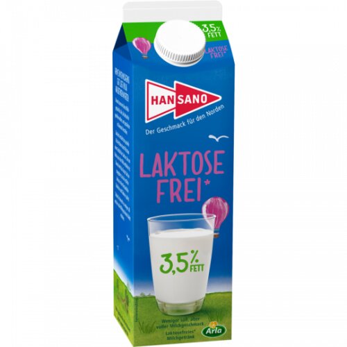 Hansano laktosefreie-Milch 3,5% 1l