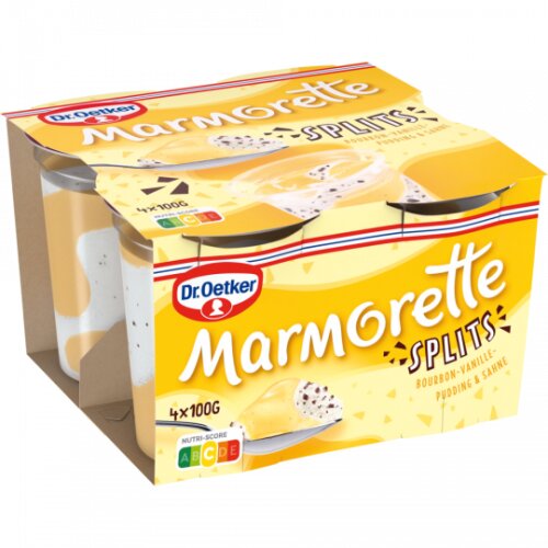 Dr.Oetker Marmorette Vanille-Pudding mit Splits 4er 100g