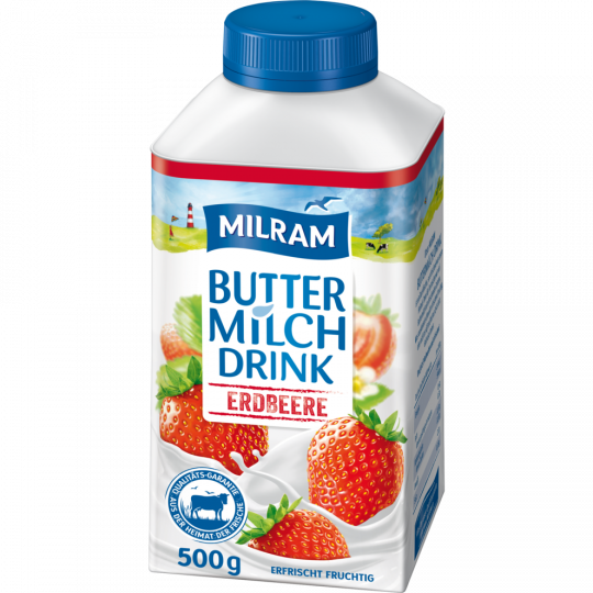 Milram Buttermilch Drink Erdbeere 500g