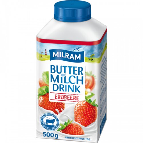 Milram Buttermilch Drink Erdbeere 500g