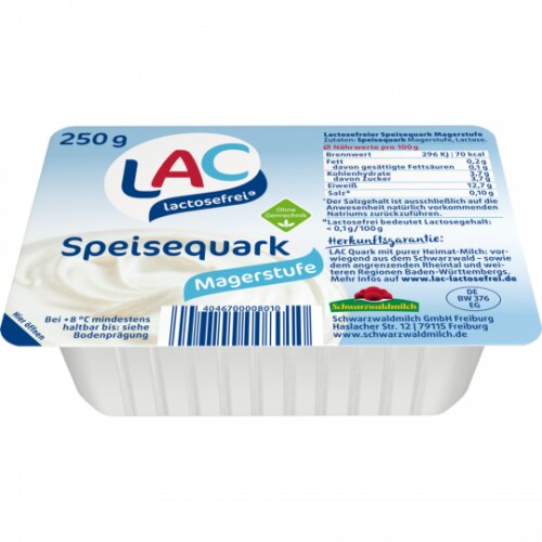 Schwarzwaldmilch lactosefrei Magerquark 250g