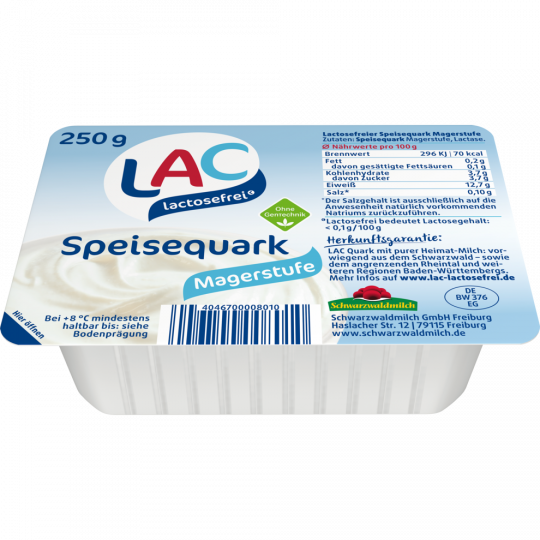 Schwarzwaldmilch lactosefrei Magerquark 250 g