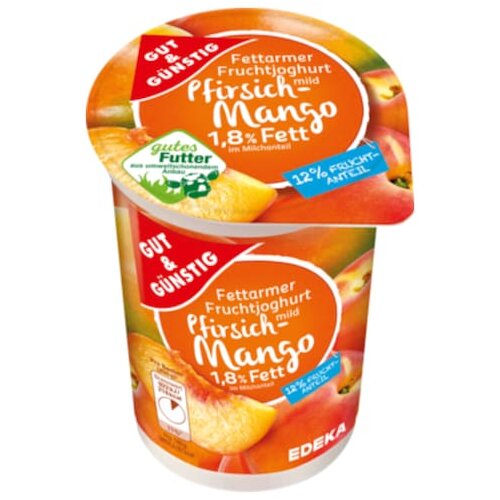 Gut & Günstig fettarmer Joghurt mild Pfirsich-Mango 250g