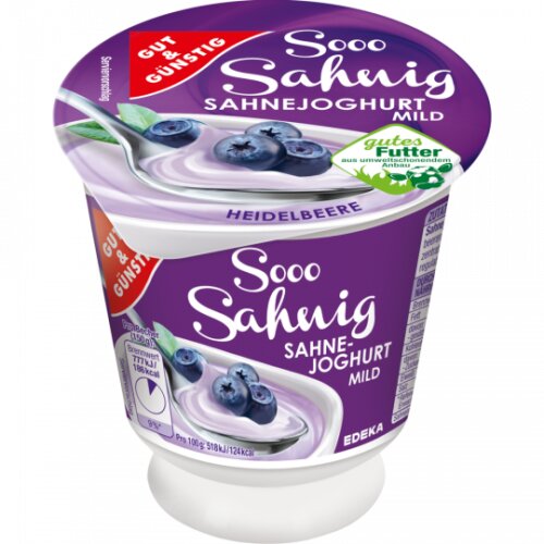 Gut & Günstig Sahnejoghurt mild Heidelbeer 150g