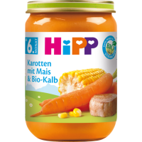 Bio Hipp Karotte Mais & Kalb190g