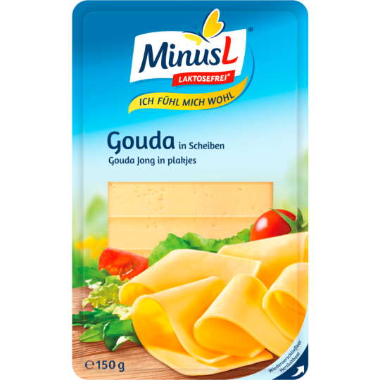 MinusL Gouda in Scheiben 48% Fett i.Tr.150g