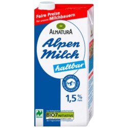 Bio Alnatura Haltbare Alpenmilch 1,5% 1l