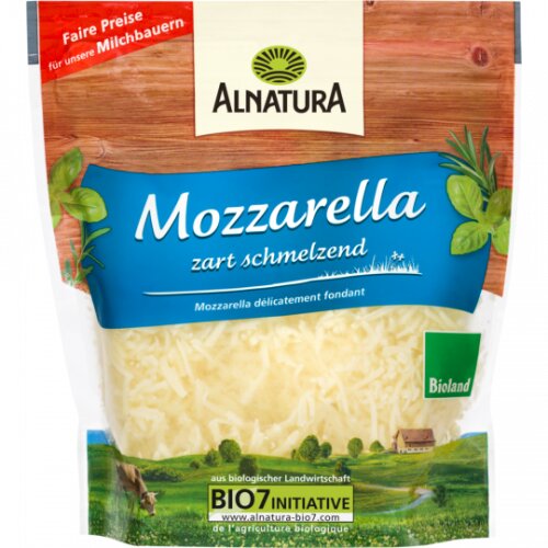 Bio Alnatura Mozzarella gerieben 45% Vollfettstufe 150g
