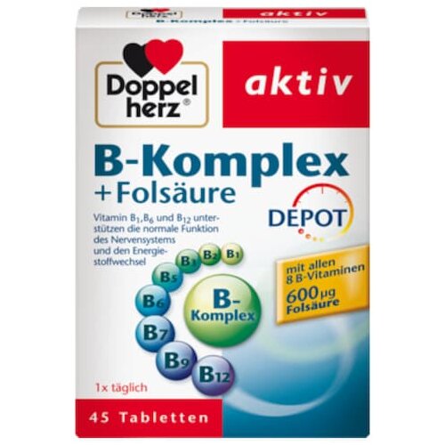 Doppel Herz B-Komplex+Folsäure Depot 45Tabletten 14,1g