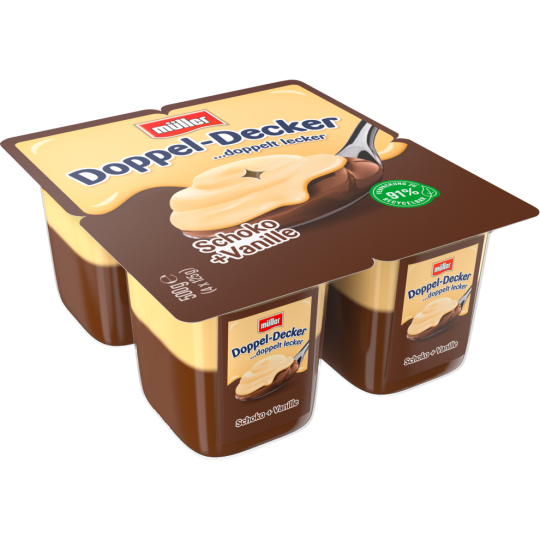 Müller Doppeldecker Schoko&Vanillasosse 4x125g