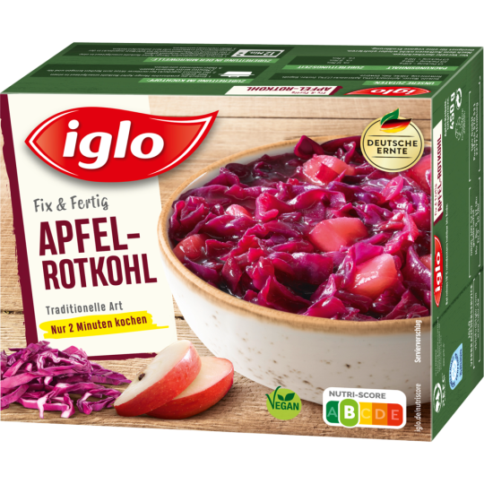 Iglo Apfel-Rotkohl portionierbar vegan 450g