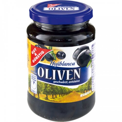 Gut & Günstig Hojiblanca Oliven geschwärzt, entsteint 340g