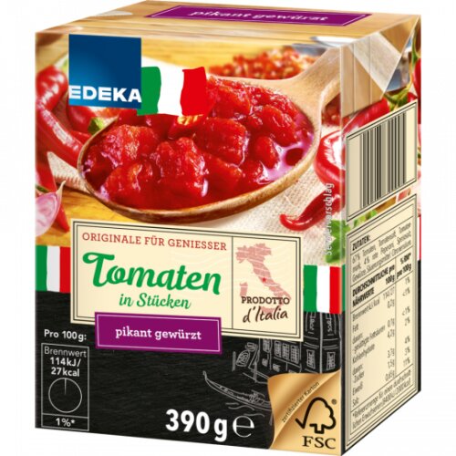 EDEKA Italia Tomaten in Stücken pikant gewürzt 390g