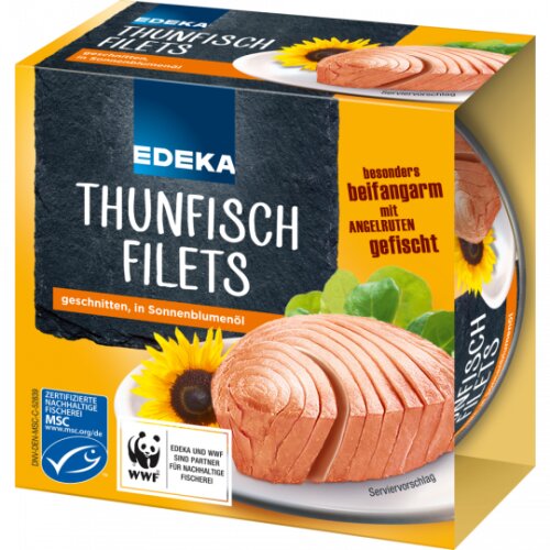 EDEKA Thunfischfilets in Sonnenblumenöl 185g