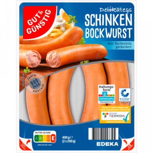 Gut & Günstig Delikatess Schinkenbockwurst 400g