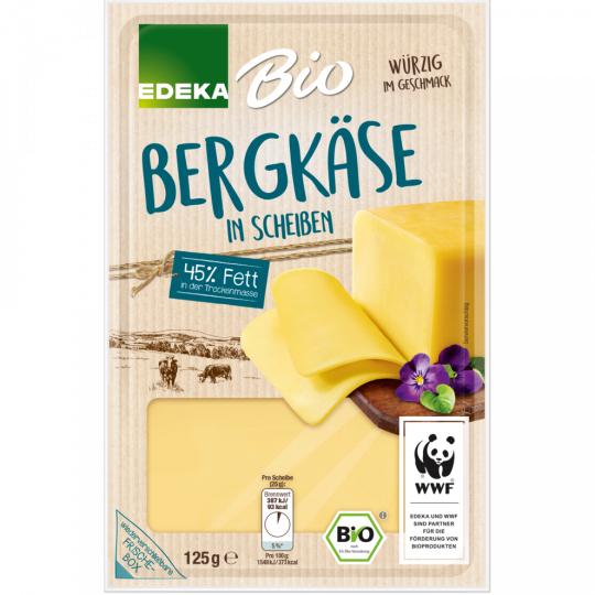 EDEKA Bio Bergbauern Bergkäse Scheiben 45% 125g