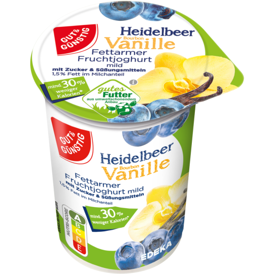 Gut & Günstig Fruchtjoghurt 1,5% Heidelbeer Vanille 250g