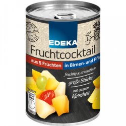 EDEKA 5-Fruchtcocktail in Birnen-und Pfirsichsaft 410g