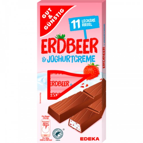Gut &amp; Günstig Joghurt Erdbeer Riegel 200g - Lebensmittel-Versand.eu
