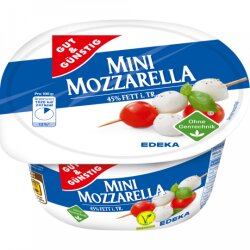 Gut & Günstig Mozzarella Mini 45% 250g VLOG