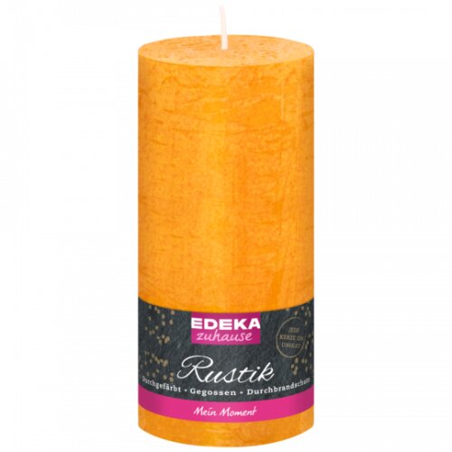 EDEKA Rustik Stumpenkerze gelb 16er 7cm