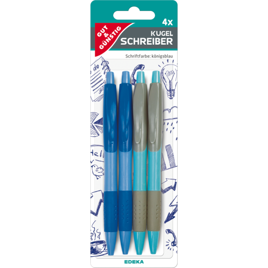Gut & Günstig Kugelschreiber 4er