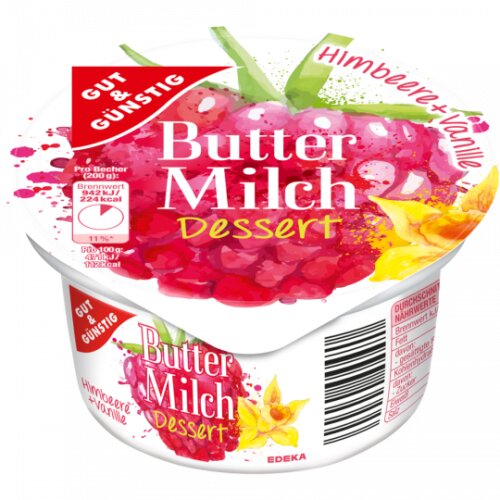 Gut & Günstig Buttermilch Dessert Himbeer Vanille 200g