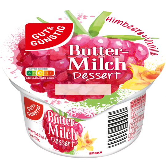 Gut & Günstig Buttermilch Dessert Himbeer Vanille 200g