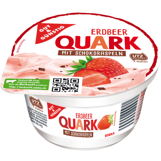 Gut & Günstig Fruchtquark mit Schokoraspeln Erdbeere 200g