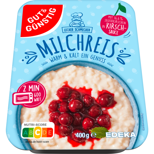 Gut & Günstig Milchreis mit Kirschen in fruchtiger Sauce 400g