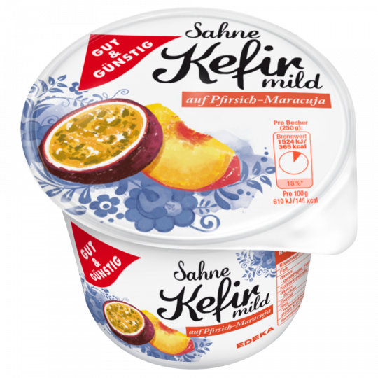 Gut & Günstig Sahne-Kefir Pfirsich Maracuja 250g