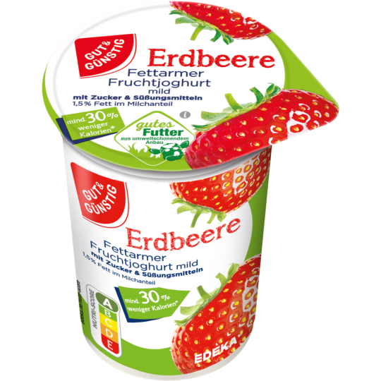 Gut & Günstig fettarmer Joghurt 1,5% Erdbeere 250g