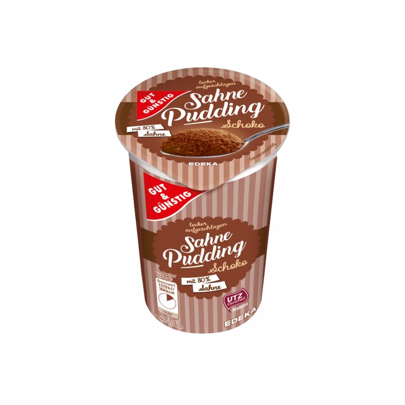 Gut &amp; Günstig Sahne Pudding Schoko 200g - Lebensmittel-Versand.eu | L