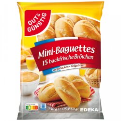 Gut & Günstig 15 Mini Baguettes backfertig 750g