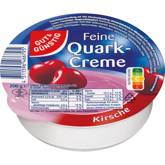 Gut & Günstig Quarkcreme Kirsche 200g