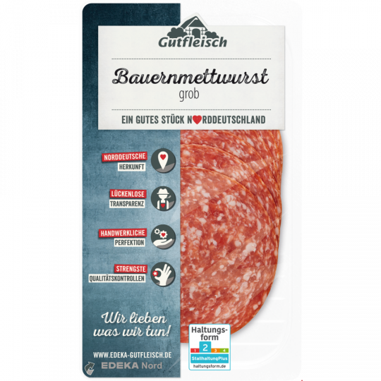 Gutfleisch Bauernmettwurst grob 80g