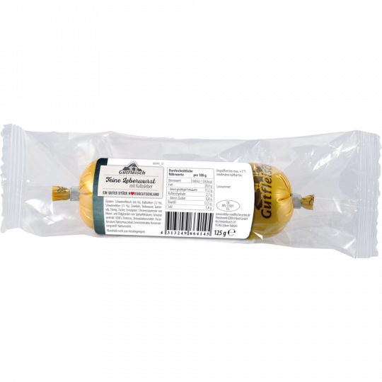 Gutfleisch Delikatess Leberwurst mit Kalbsleber 125g