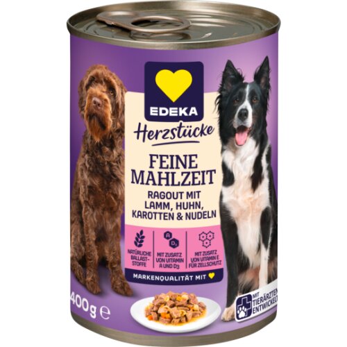 EDEKA Feine Mahlzeit mit Lamm,Huhn,Nudeln und Karotten 400g