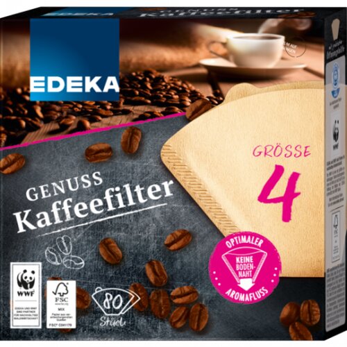 EDEKA Kaffeefilter naturbraun Gr.4 80ST