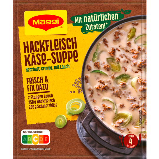 Maggi Fix Hackfleisch Käse Suppe mit Lauch 46g