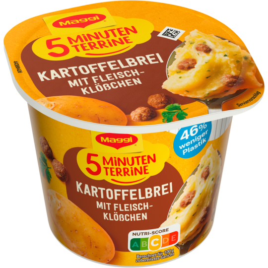 Maggi 5 Minuten Terrine Kartoffelbrei mit Fleischklößchen 46g