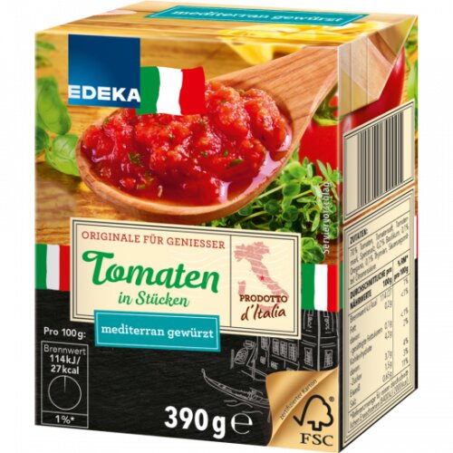 EDEKA Italia Tomaten in Stücken mit mediterraner Kräutermischung 390g