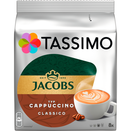 Tassimo Jacobs Kapseln Cappuccino Classico 8+8ST 260g
