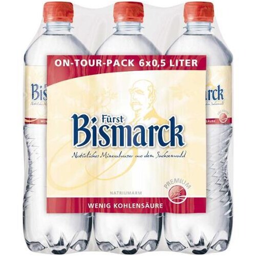 Fürst Bismarck Mineralwasser wenig Köhlensäure 6x0,5l