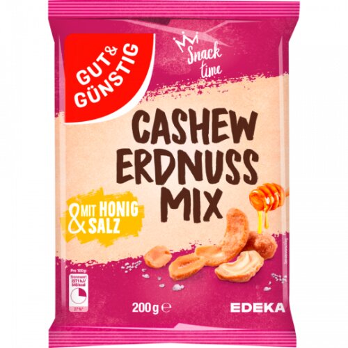 Gut & Günstig Cashew-Erdnuss-Mix Honig&Salz 200g