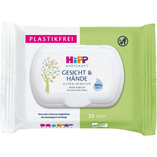 Hipp Babysanft Gesicht&Hände Tücher 20ST
