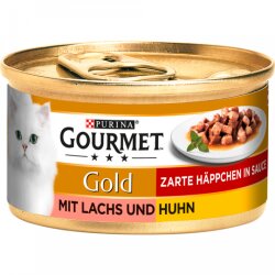 Gourmet Gold Zarte Häppchen in Sauce Lachs&Huhn...