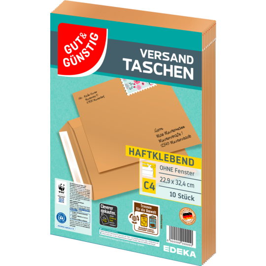 Gut & Günstig Versandtasche haftklebend C4 10ST
