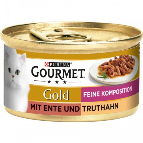 Gourmet Gold Duo Feine Komposition Ente&Truthahn Katzennassnahrung 85g