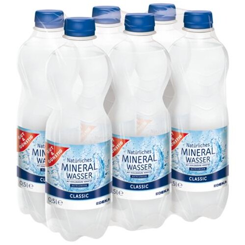 Gut & Günstig Mineralwasser classic 6x0,5l Träger